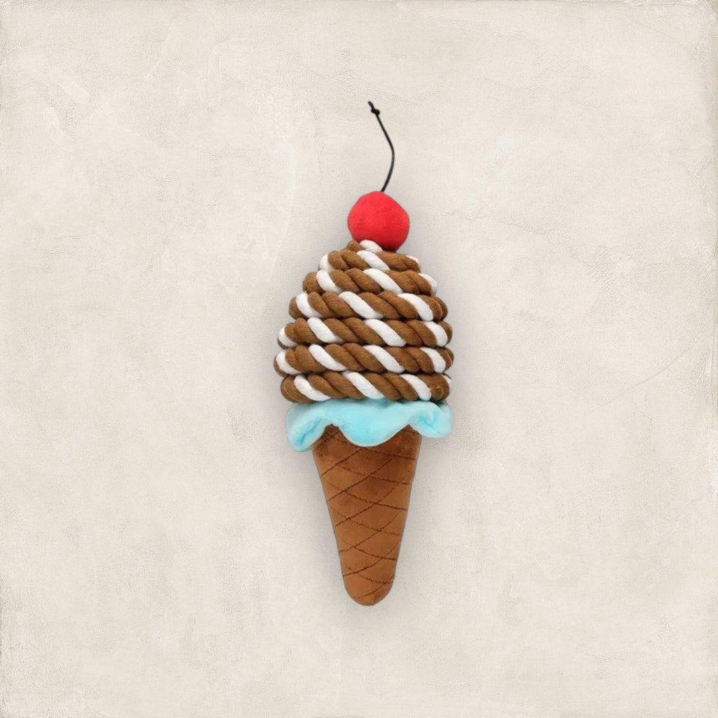 Snack Time Ice Cream Rope Plush Dog Toy